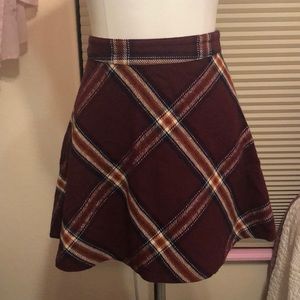 Plad Burgundy skirt